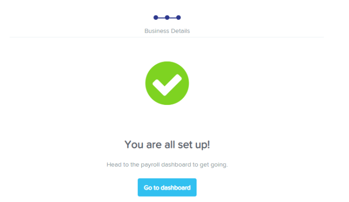Go to dashboard button in Employee Hero Payroll