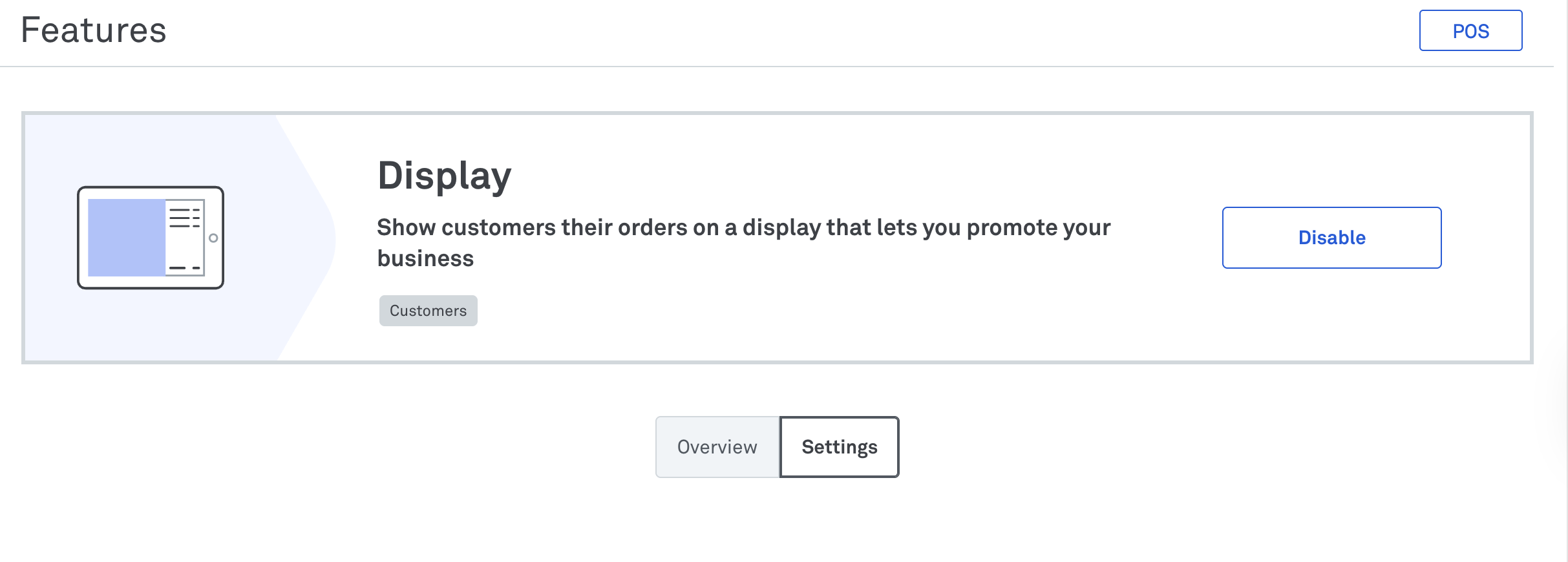 Customer Display settings tab