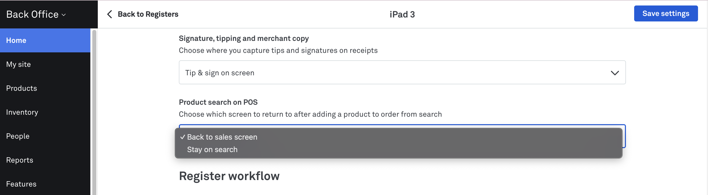 Stay on search barcode scanning