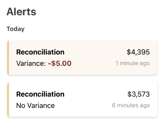 Reconciliation Alerts
