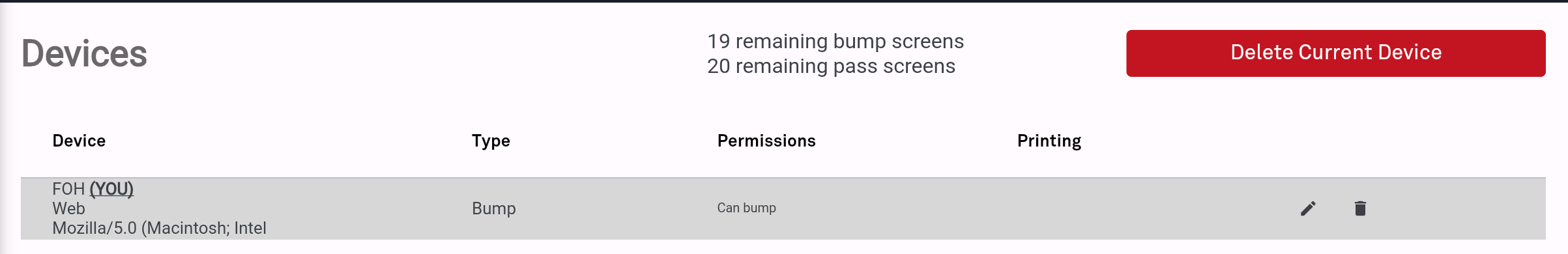 photo of trash bin to remove bump screen device