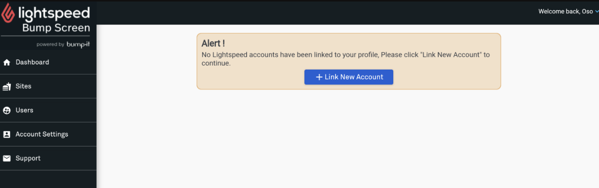 photo of link account bump screen