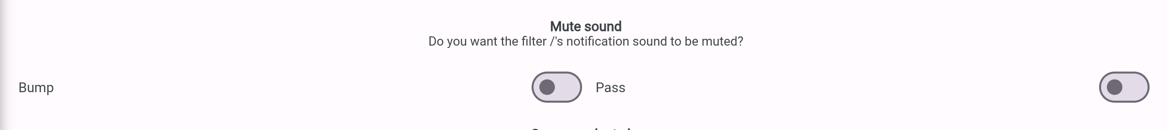 photo of mute sound bump-it settings
