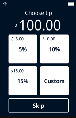 Lightspeed Payments Tipping screen