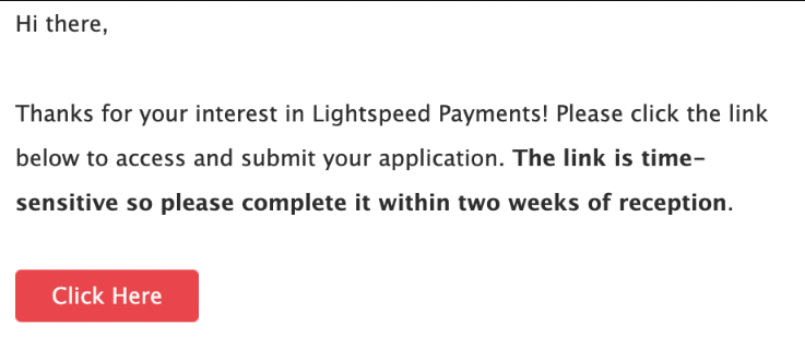 Lightspeed payments application notification
