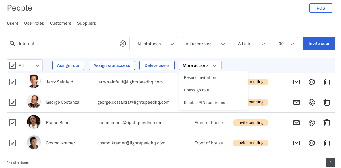 Managing users in bulk