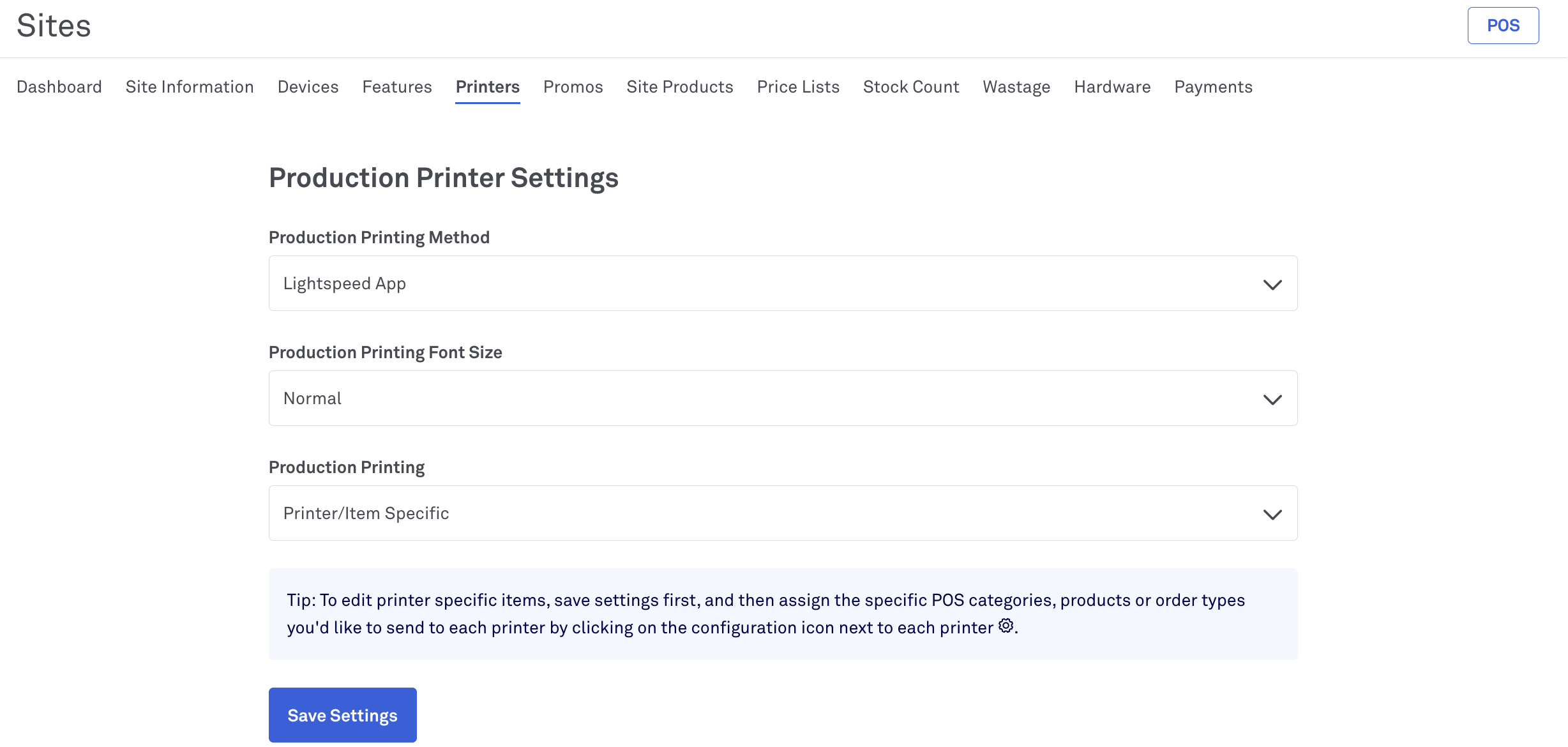 Printer production printing method screen