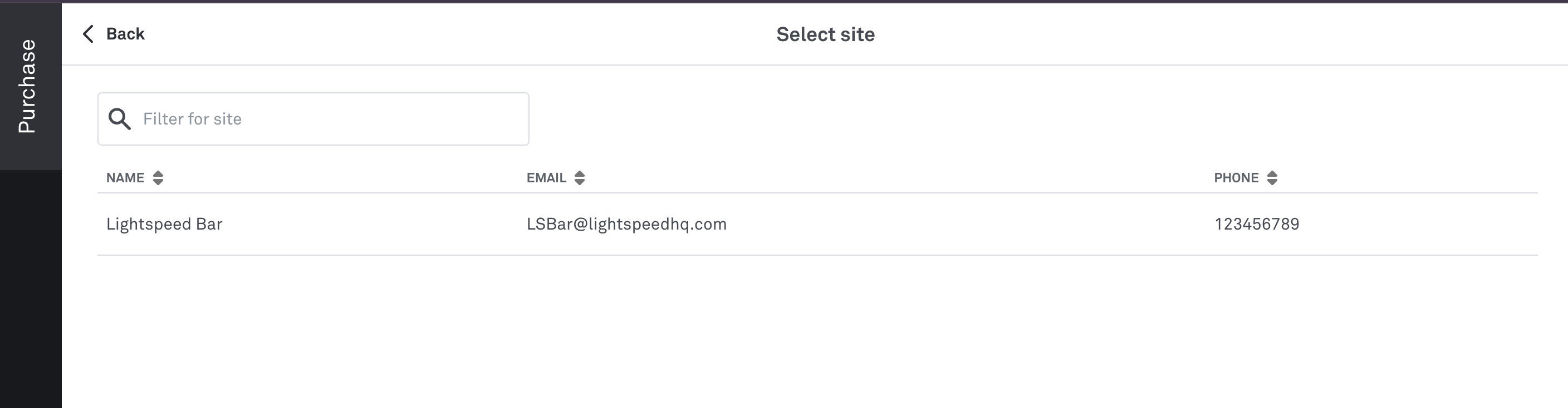 Site selections for stock transfers