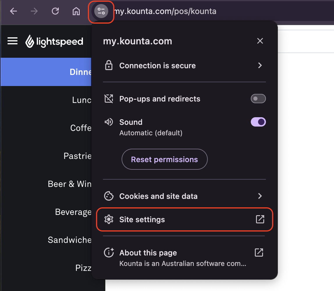Site settings chrome browser