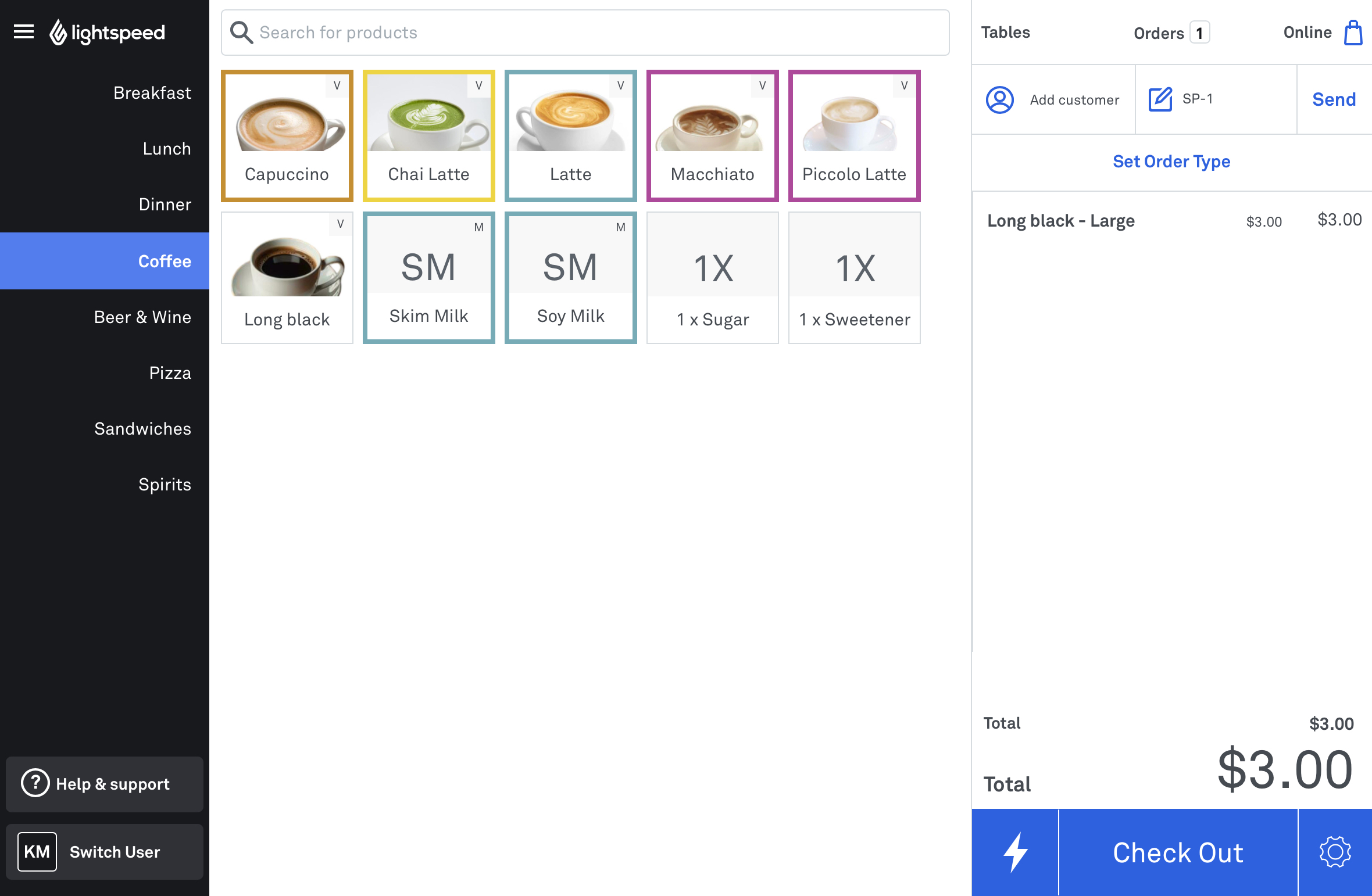 image of POS showing product variants