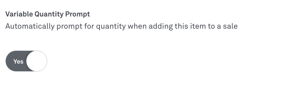 image of variable quantity prompt button in Back Office