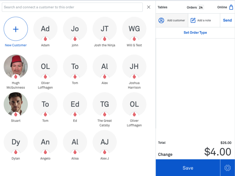 Customer accounts screen_POS