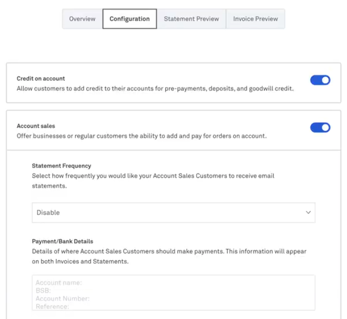 Account sales configuration_Back Office