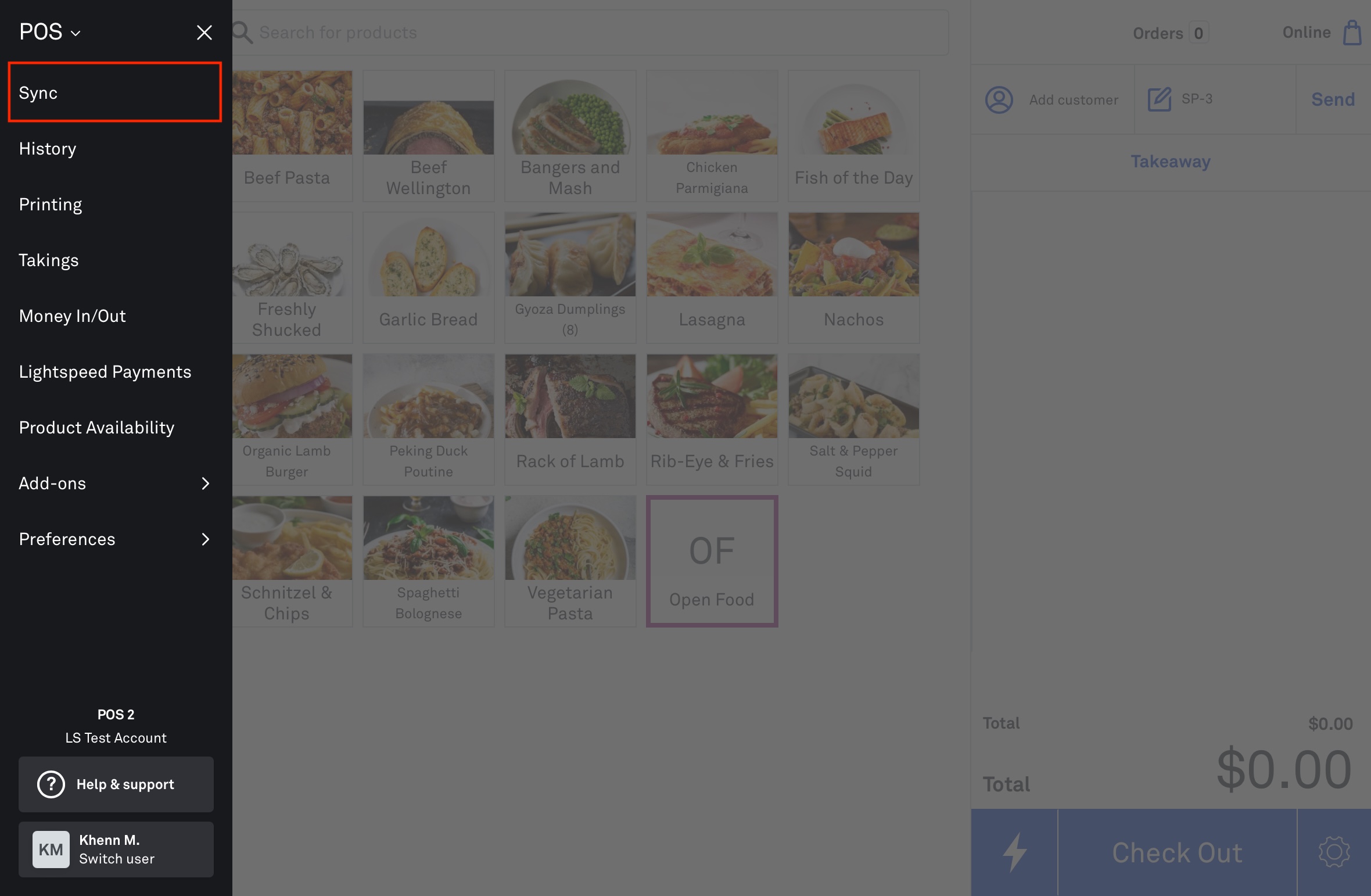 Sync POS button