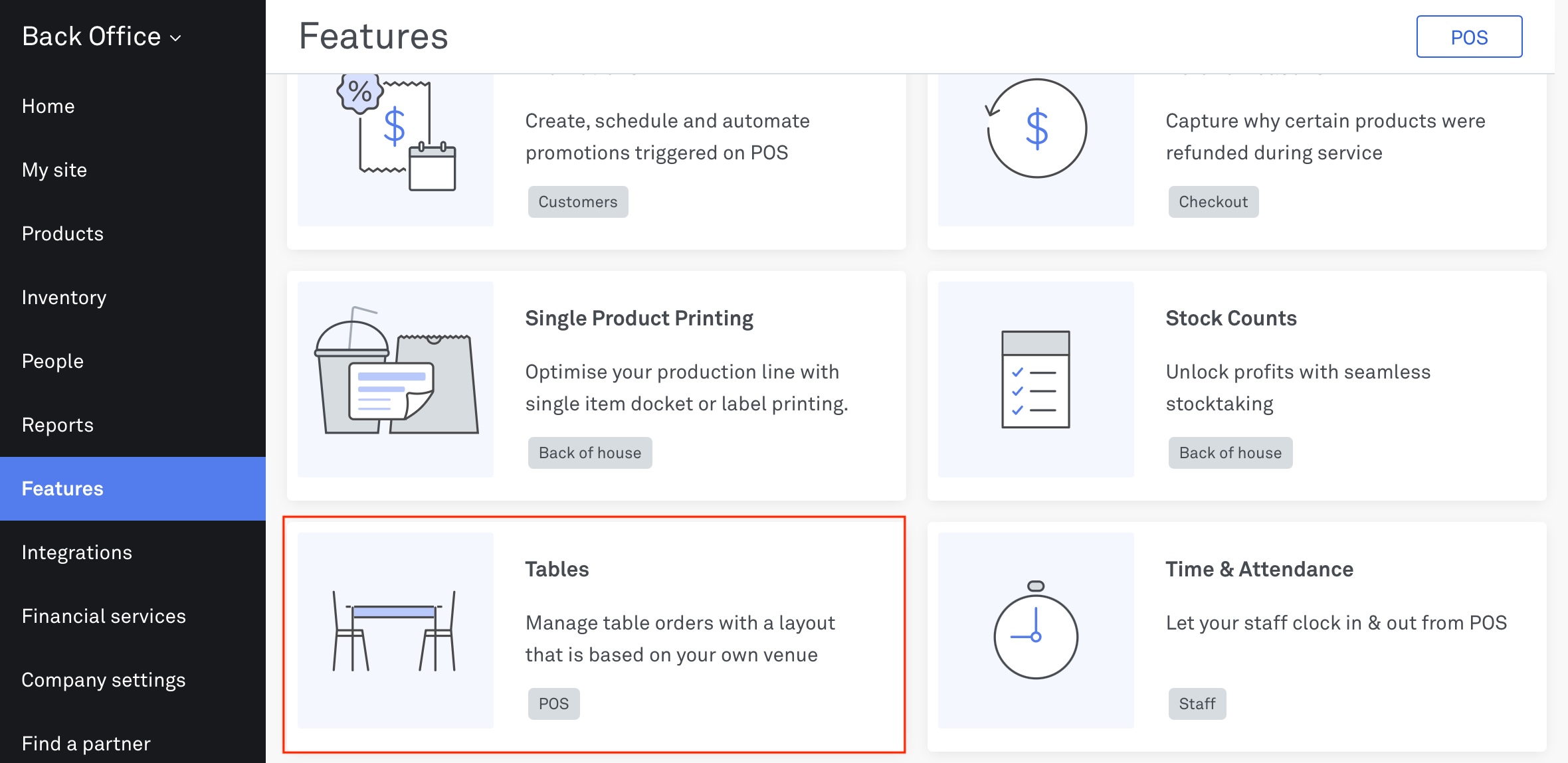 Tables add-on_Back Office
