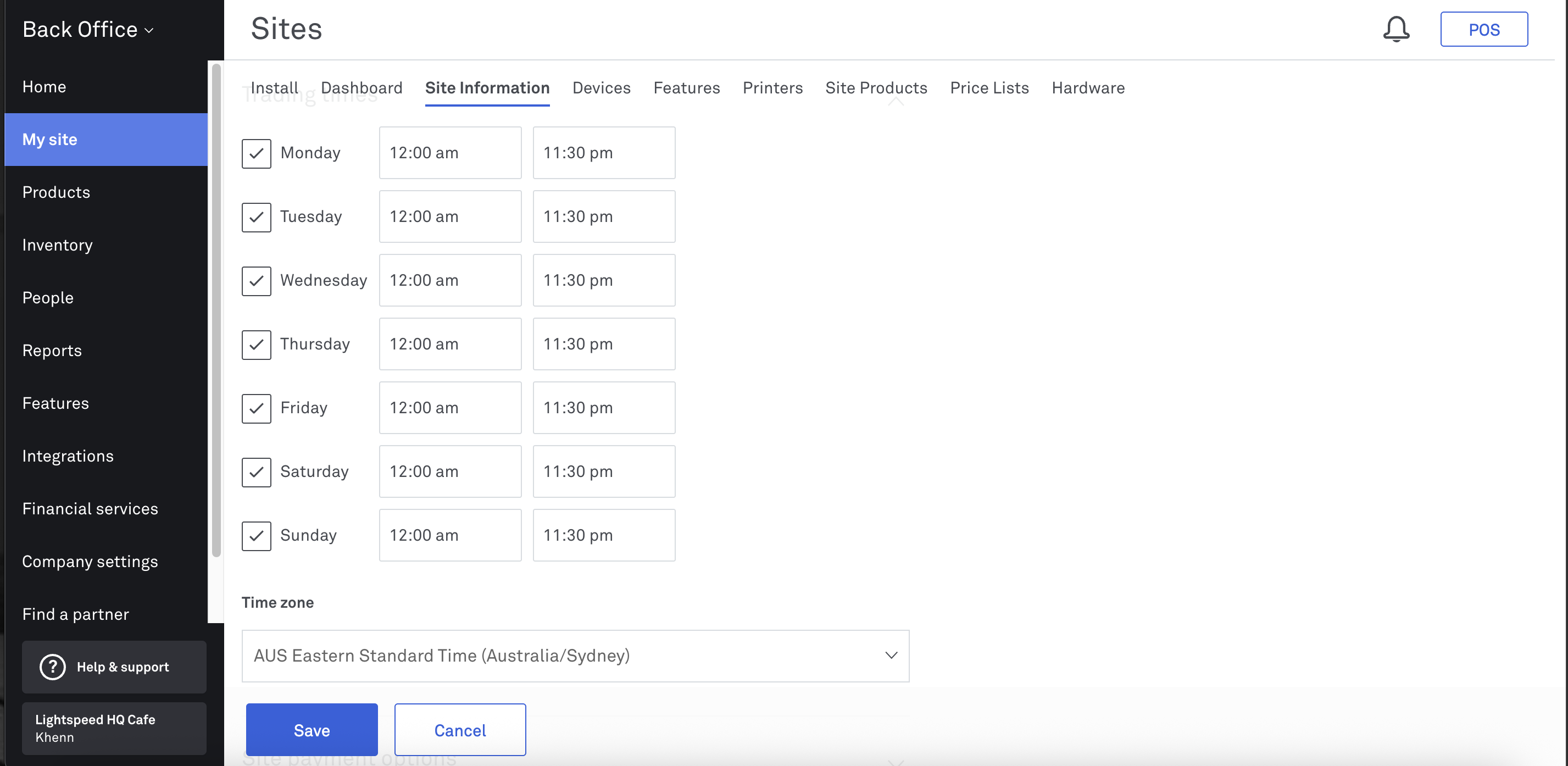 Trading times_Back Office