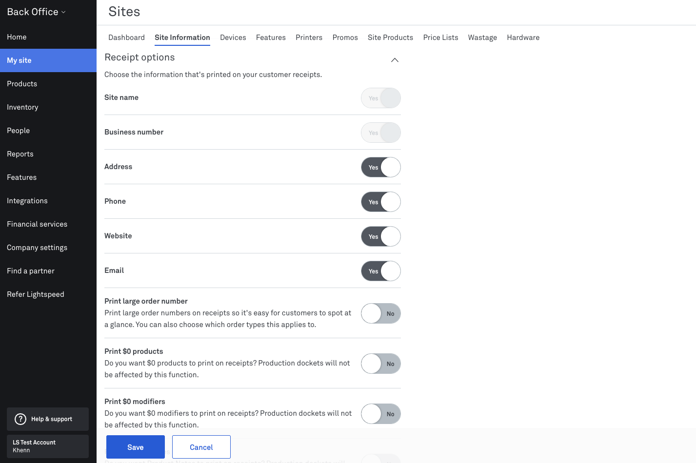 Receipt options_Back Office