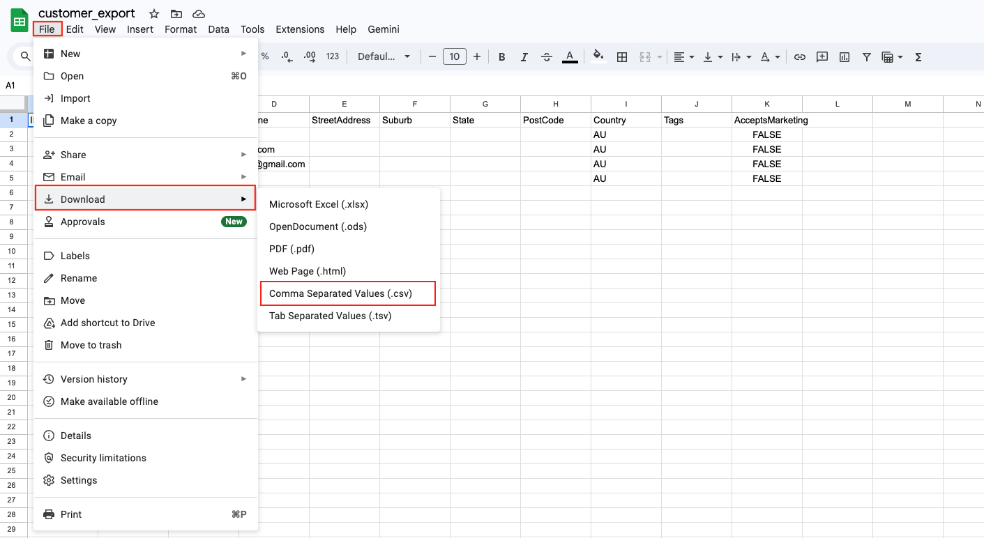 Google Sheets_Import file