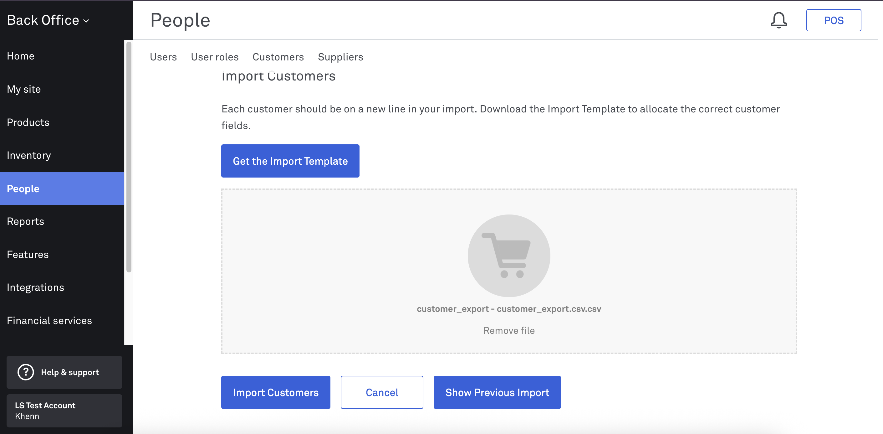 Import customers button_Back Office