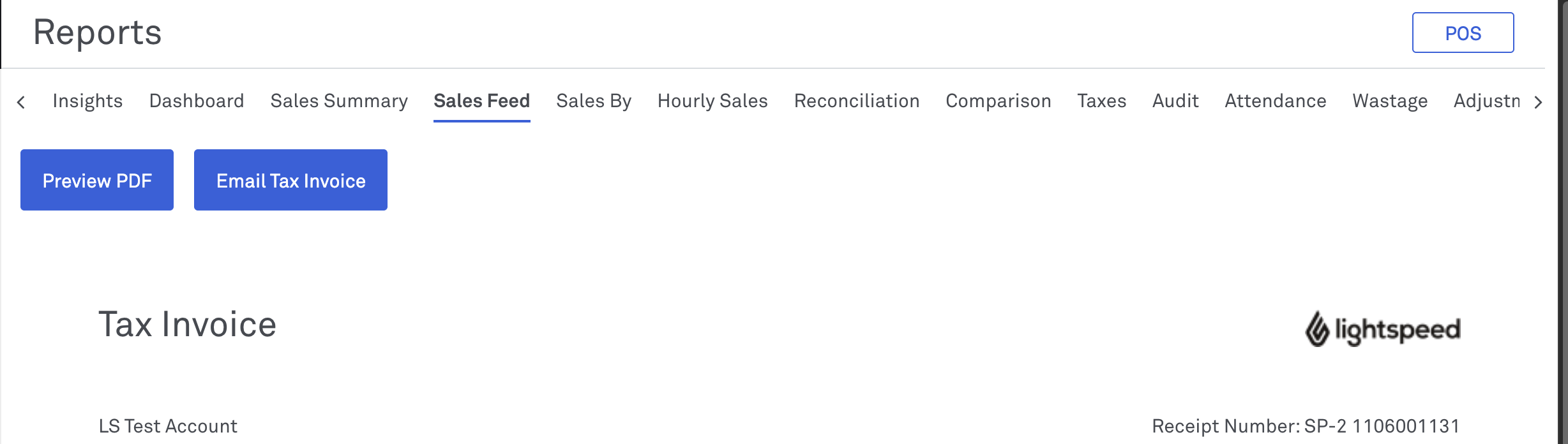 Email tax invoice_Sales feed report