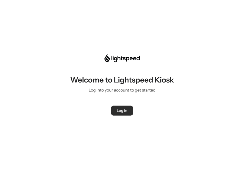 Lightspeed Kiosk welcome screen