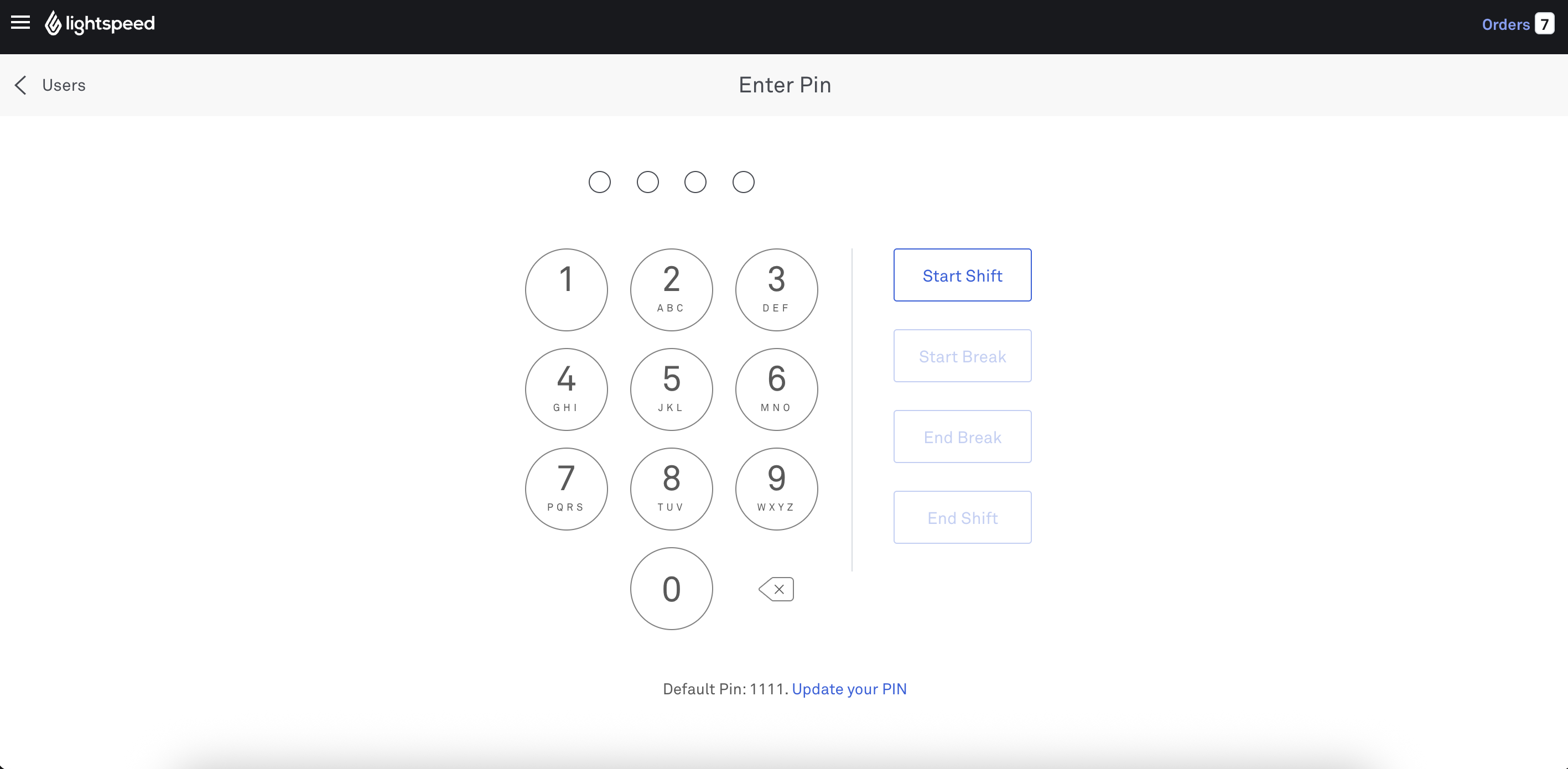 Enter PIN screen_POS