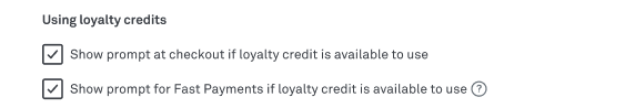 Using loyalty credits