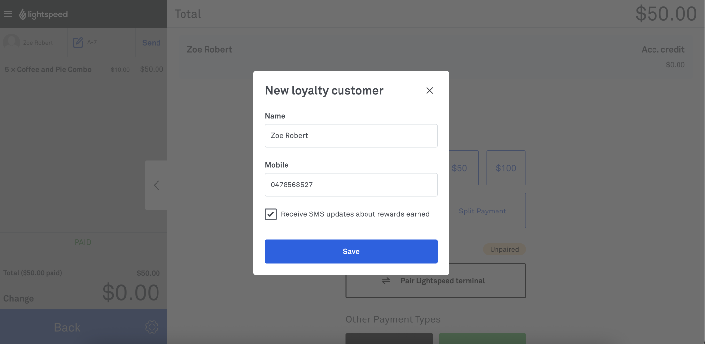 New loyalty customer_POS