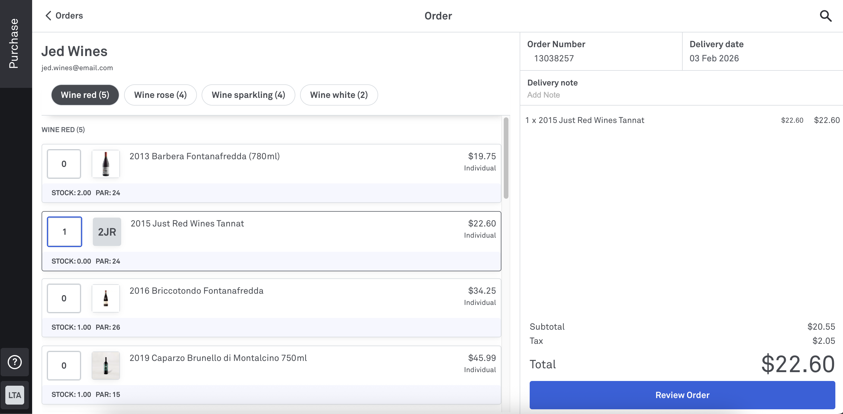 Creating purchase order