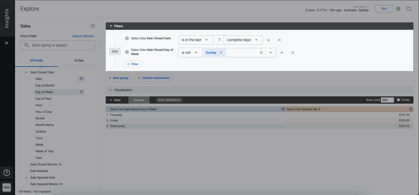 Lightspeed Insights custom additional filters