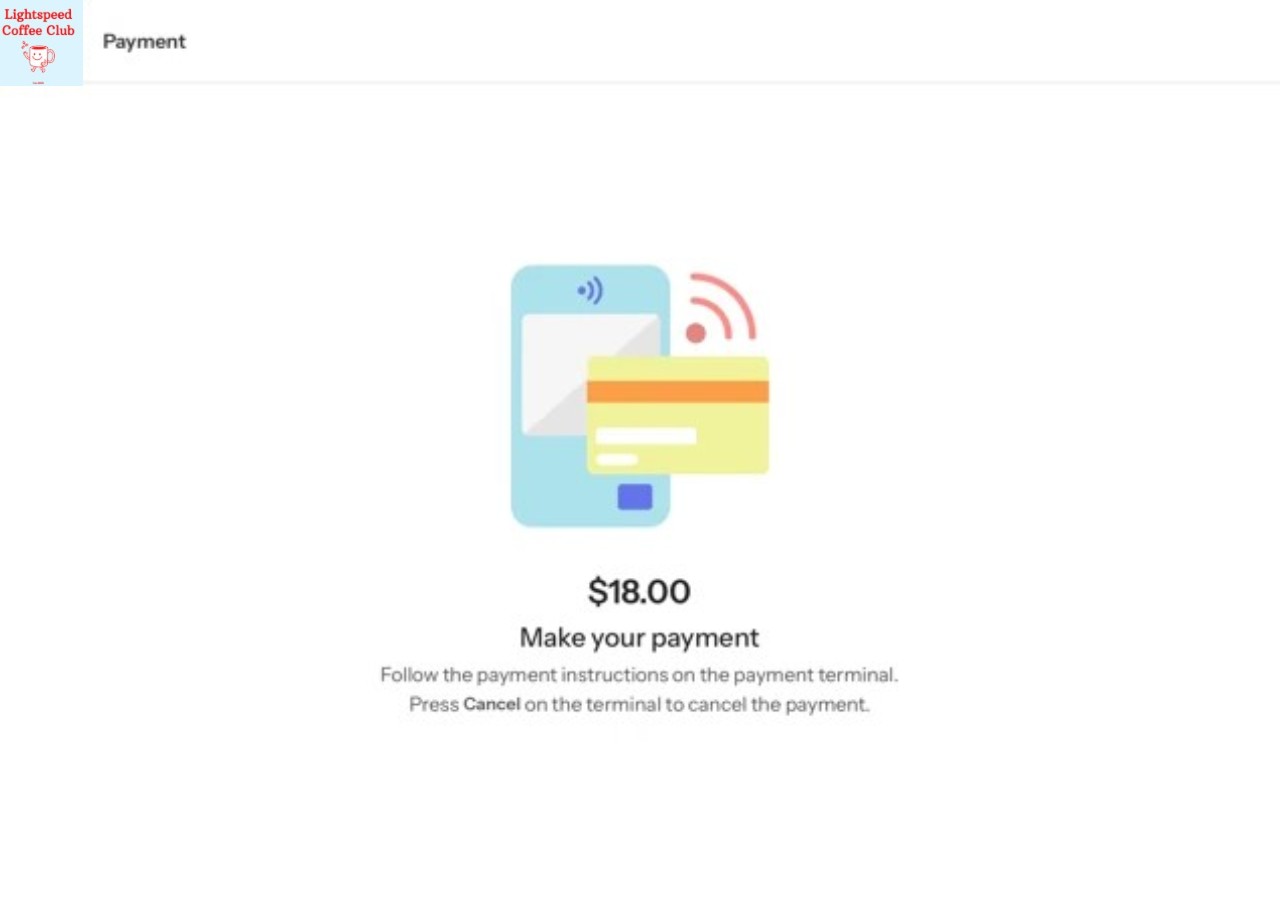 Lightspeed Kiosk make a payment screen
