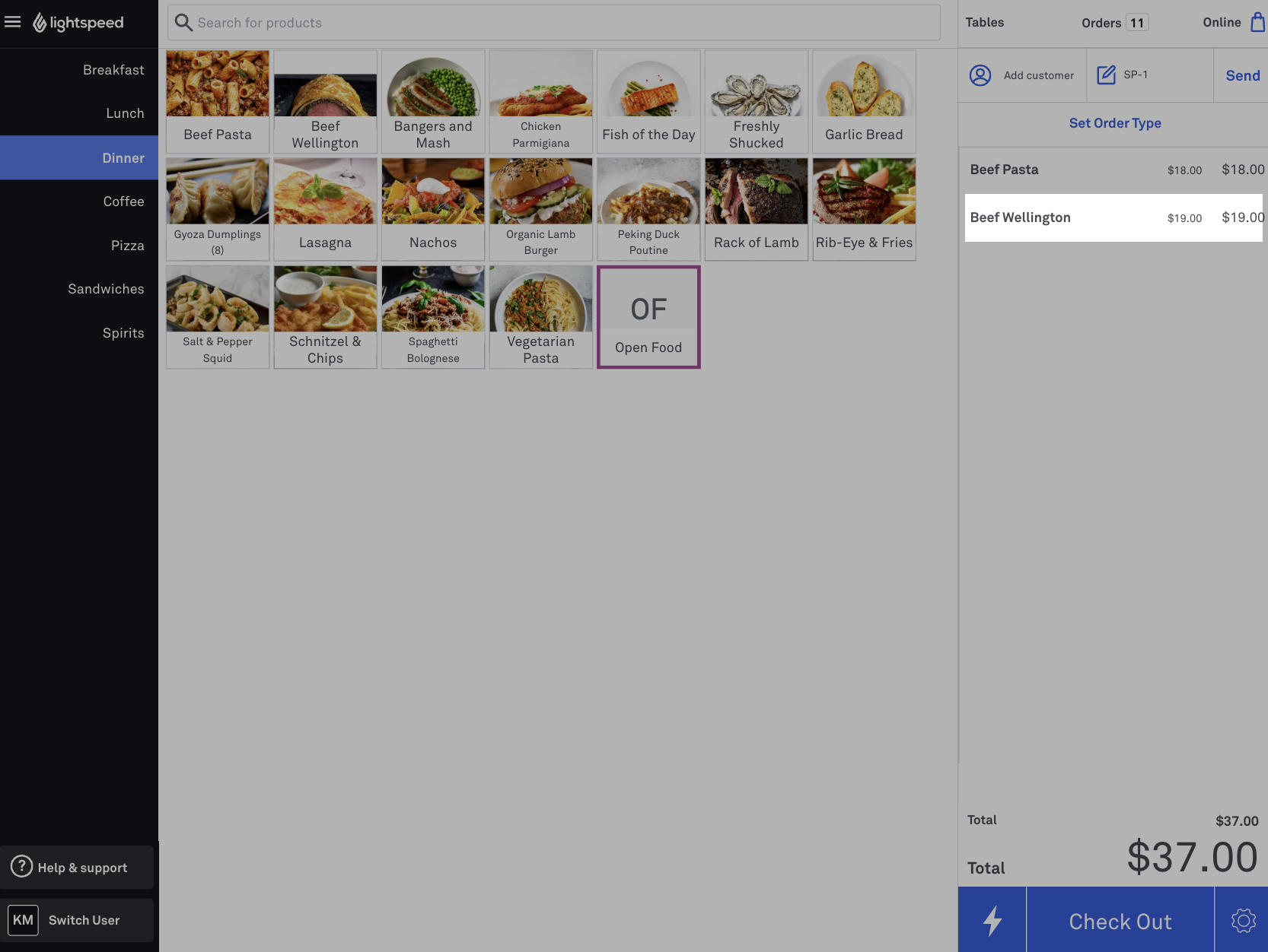Editing individual item in the POS