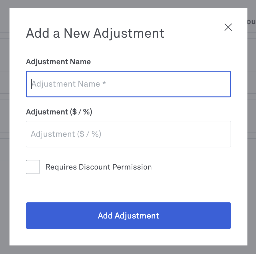 Save new adjustment