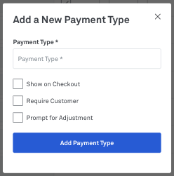 Add a new payment method popup
