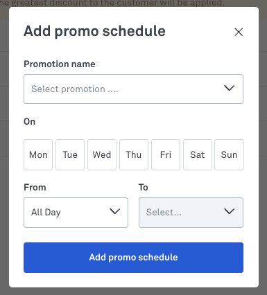 Add promo schedule button in Back Office