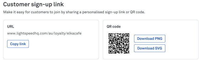 Lightspeed Loyalty customer signup link